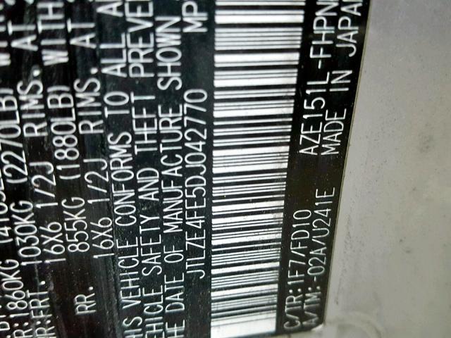 JTLZE4FE5DJ042770 - 2013 TOYOTA SCION XB Күміс фото 10