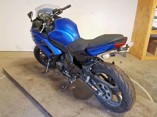 JKAEXEE15DDA12365 - 2013 KAWASAKI EX650 E BLUE photo 3