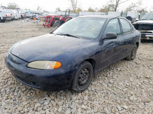 KMHJF24M0VU453820 - 1997 HYUNDAI ELANTRA BLUE photo 2