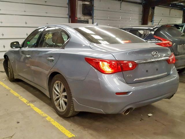 JN1BV7AR3EM690121 - 2014 INFINITI Q50 BASE BLUE photo 3