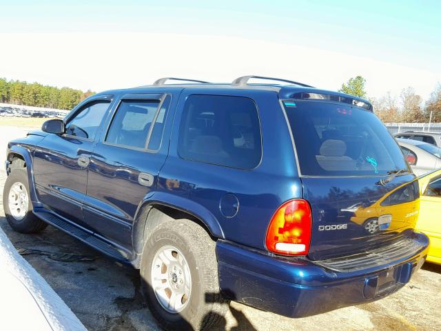 1D4HR48N93F515292 - 2003 DODGE DURANGO SL BLUE photo 3