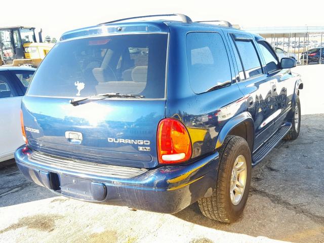 1D4HR48N93F515292 - 2003 DODGE DURANGO SL BLUE photo 4