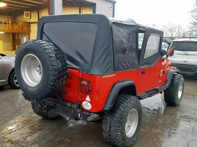 1J4FY19P5SP287056 - 1995 JEEP WRANGLER / RED photo 4