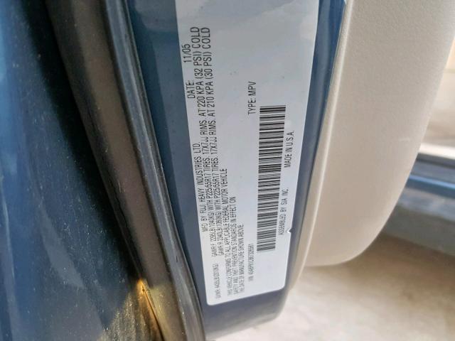 4S4BP61C867326561 - 2006 SUBARU LEGACY OUT BLUE photo 10