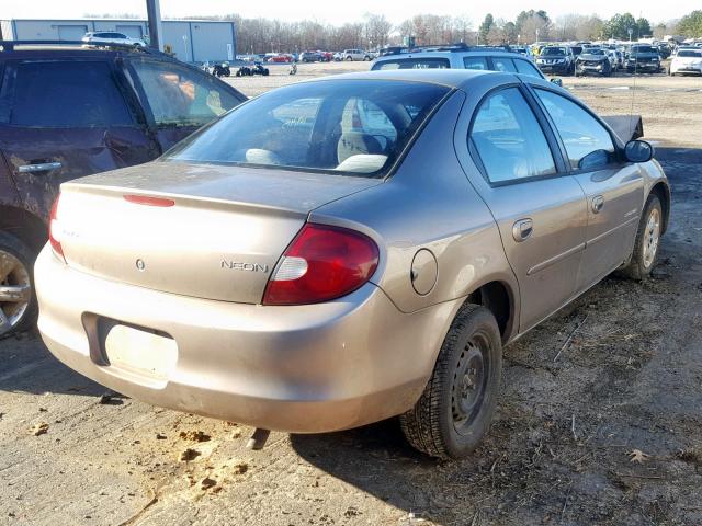 1B3ES46C1YD818349 - 2000 DODGE NEON BASE GOLD photo 4