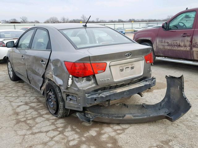 KNAFU4A28A5865774 - 2010 KIA FORTE EX GRAY photo 3