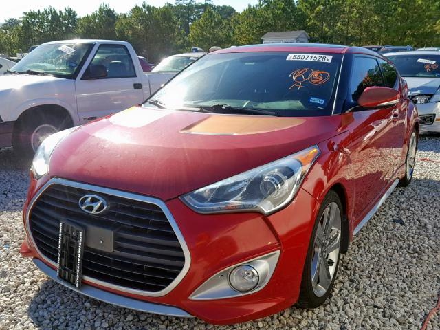 KMHTC6AE9DU127955 - 2013 HYUNDAI VELOSTER T RED photo 2