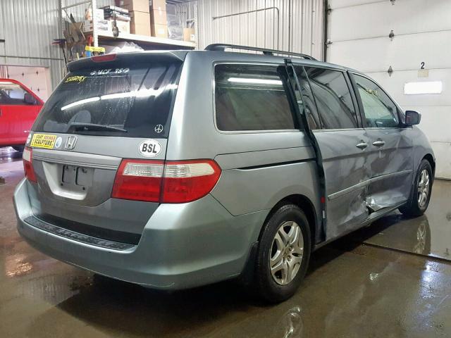 5FNRL38657B021981 - 2007 HONDA ODYSSEY EX BLUE photo 4