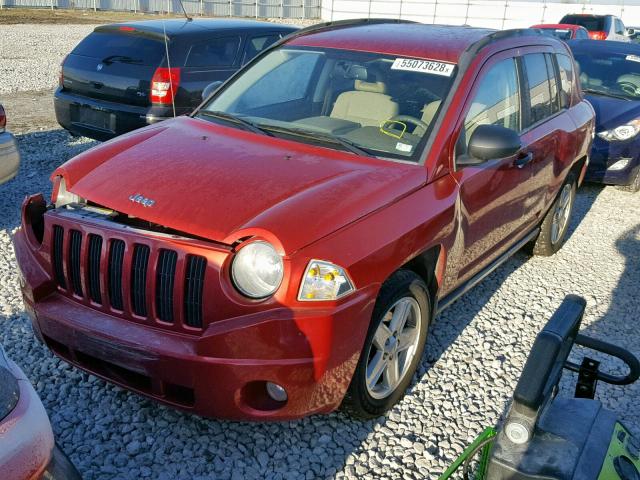 1J8FF47W57D171106 - 2007 JEEP COMPASS MAROON photo 2