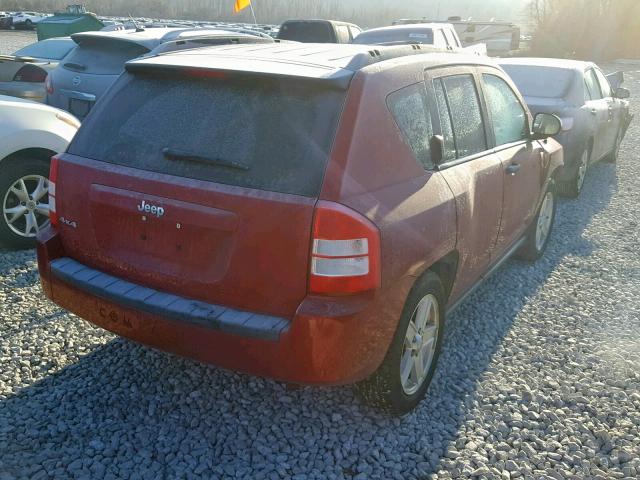 1J8FF47W57D171106 - 2007 JEEP COMPASS MAROON photo 4