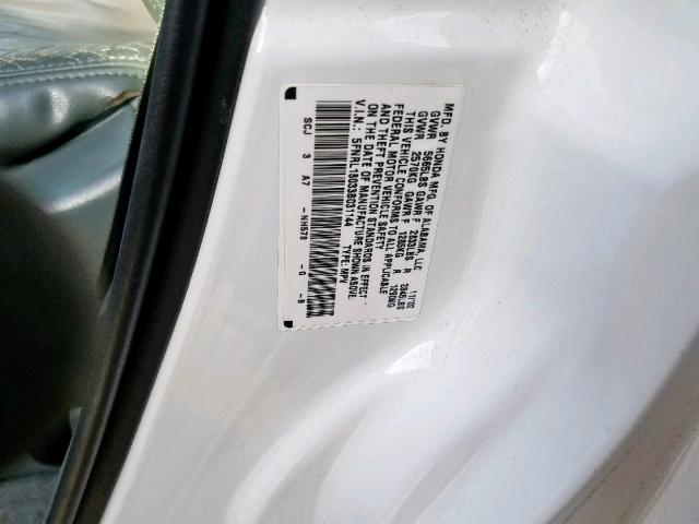 5FNRL18033B031144 - 2003 HONDA ODYSSEY EX WHITE photo 10