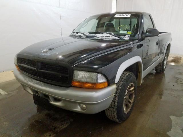 1D7FL46X03S266629 - 2003 DODGE DAKOTA SLT BLACK photo 2