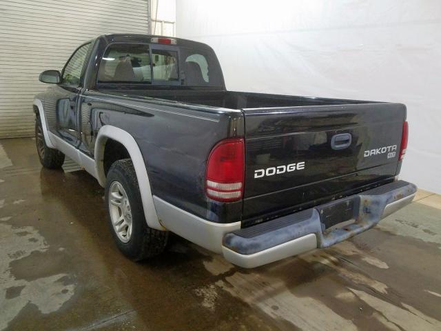 1D7FL46X03S266629 - 2003 DODGE DAKOTA SLT BLACK photo 3