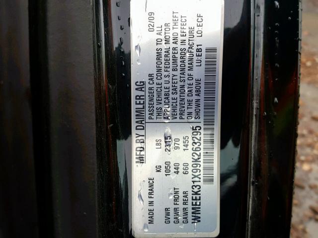 WMEEK31X99K263295 - 2009 SMART FORTWO PAS 红色 照片 10