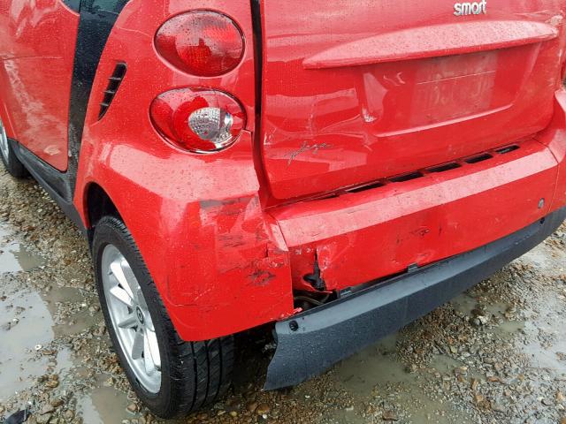 WMEEK31X99K263295 - 2009 SMART FORTWO PAS RED photo 9