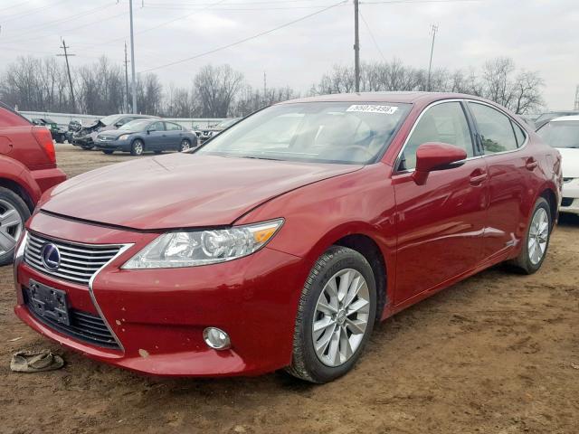 JTHBW1GG8D2022479 - 2013 LEXUS ES 300H RED photo 2