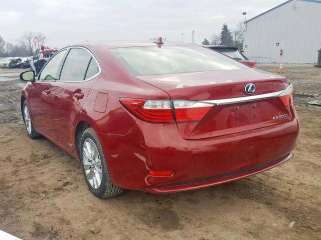 JTHBW1GG8D2022479 - 2013 LEXUS ES 300H RED photo 3