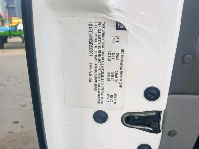 1G1ZT548X5F233067 - 2005 CHEVROLET MALIBU LS WHITE photo 10