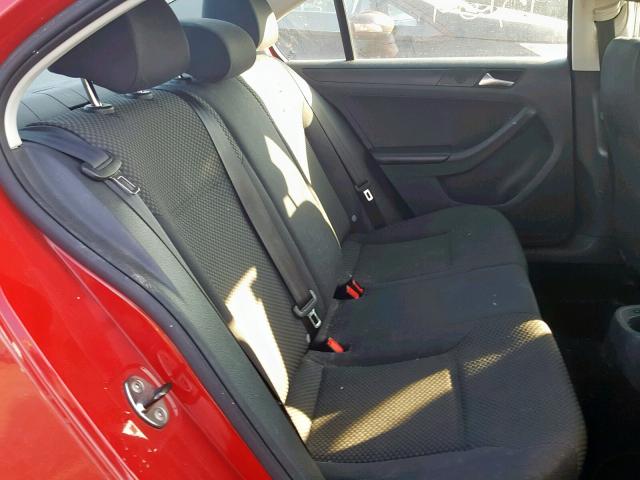 3VW2K7AJ8DM362449 - 2013 VOLKSWAGEN JETTA BASE Կարմիր լուսանկար 6