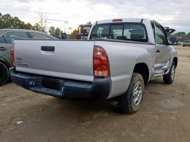 5TENX22N77Z393964 - 2007 TOYOTA TACOMA SILVER photo 4