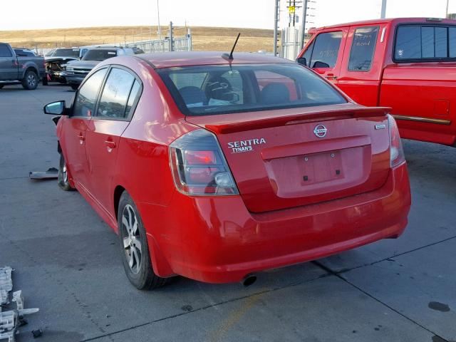 3N1AB6APXCL740629 - 2012 NISSAN SENTRA 2.0 RED photo 3