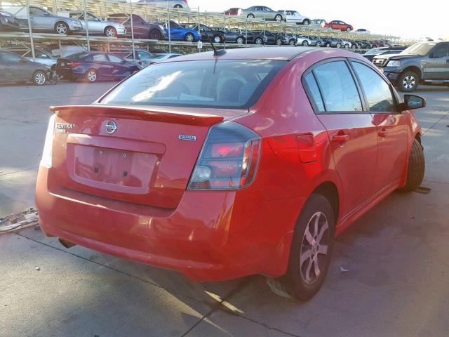 3N1AB6APXCL740629 - 2012 NISSAN SENTRA 2.0 RED photo 4