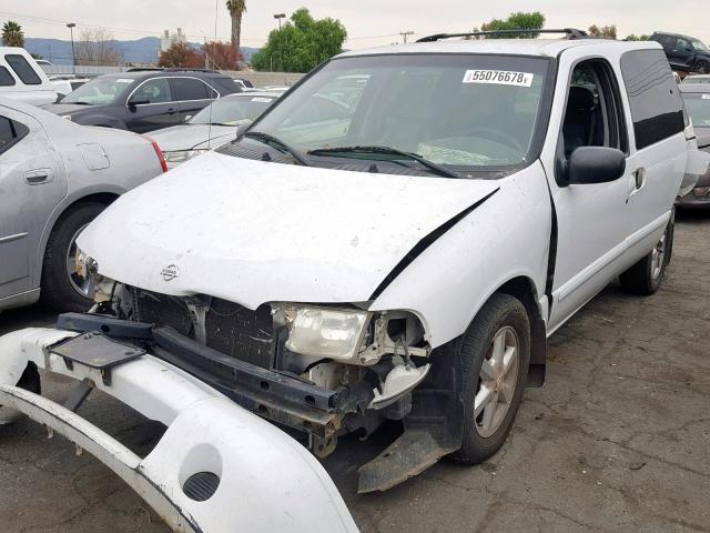 4N2ZN17T01D809214 - 2001 NISSAN QUEST GLE WHITE photo 2