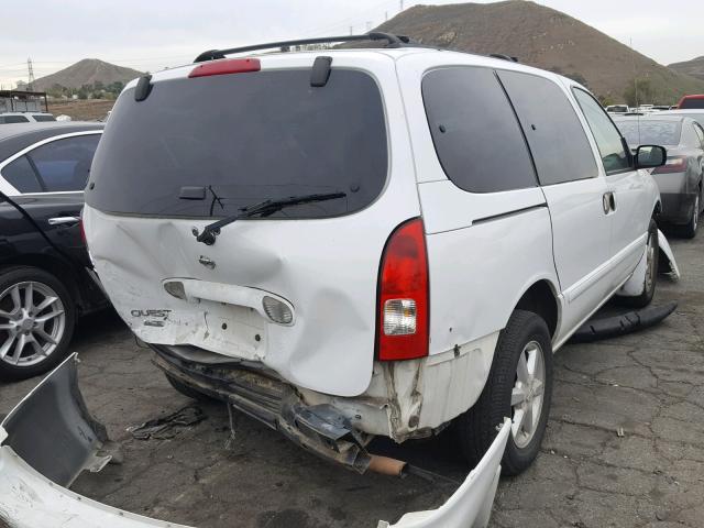 4N2ZN17T01D809214 - 2001 NISSAN QUEST GLE WHITE photo 4