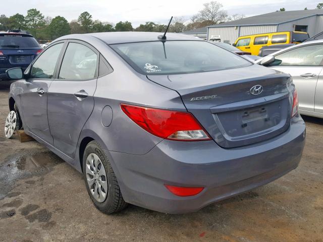 KMHCT4AE7GU150577 - 2016 HYUNDAI ACCENT SE GRAY photo 3