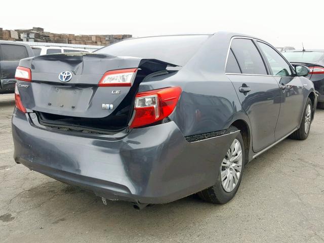 4T1BD1FK4CU034138 - 2012 TOYOTA CAMRY HYBR CHARCOAL photo 4