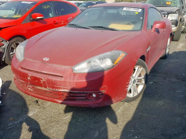 KMHHM66D88U280514 - 2008 HYUNDAI TIBURON GS RED photo 2