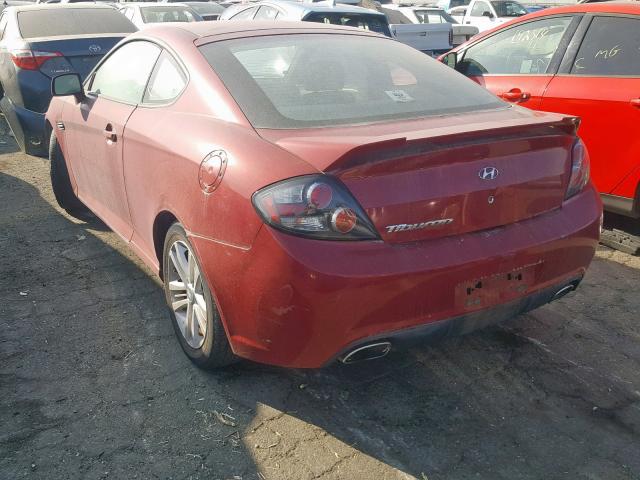 KMHHM66D88U280514 - 2008 HYUNDAI TIBURON GS RED photo 3