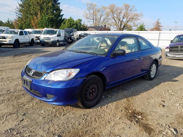 1HGEM22574L059762 - 2004 HONDA CIVIC LX BLUE photo 2