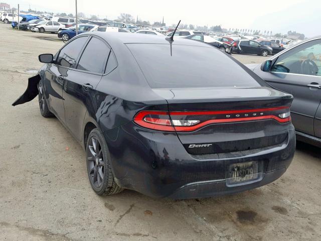 1C3CDFAA2FD391511 - 2015 DODGE DART SE BLACK photo 3