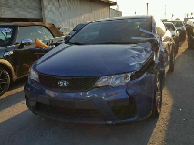 KNAFU6A27D5738238 - 2013 KIA FORTE EX BLUE photo 2