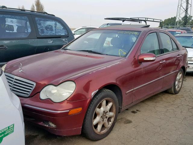 WDBRF61J53F291093 - 2003 MERCEDES-BENZ C 240 MAROON photo 2