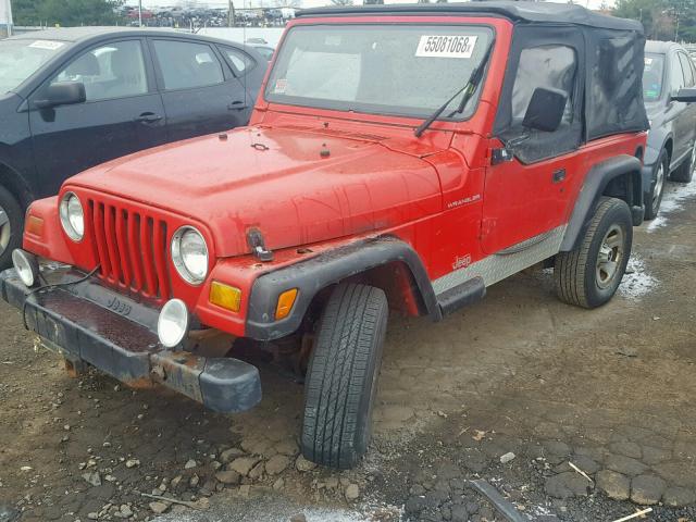 1J4FY29P4VP401932 - 1997 JEEP WRANGLER / RED photo 2