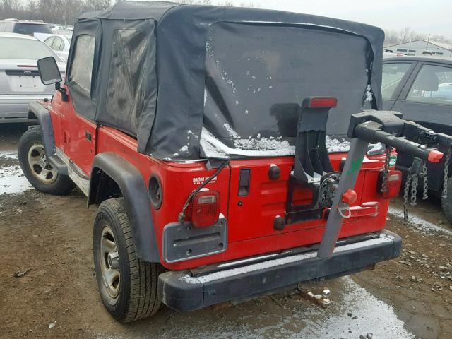 1J4FY29P4VP401932 - 1997 JEEP WRANGLER / RED photo 3