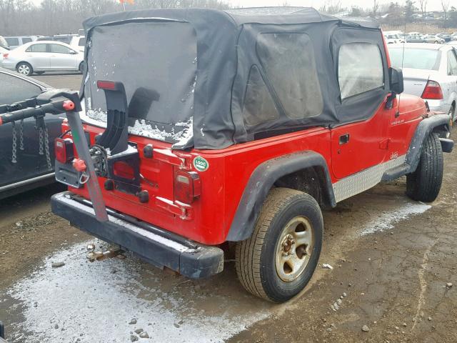 1J4FY29P4VP401932 - 1997 JEEP WRANGLER / RED photo 4