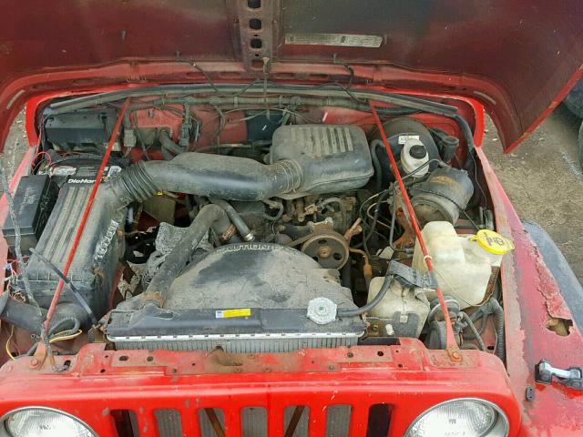 1J4FY29P4VP401932 - 1997 JEEP WRANGLER / RED photo 7