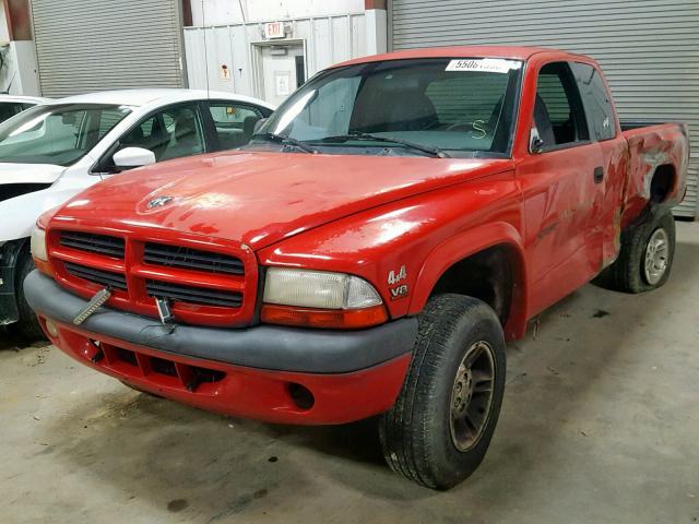 1B7GG22YXXS297124 - 1999 DODGE DAKOTA RED photo 2