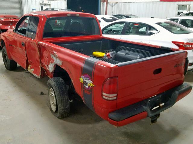 1B7GG22YXXS297124 - 1999 DODGE DAKOTA RED photo 3