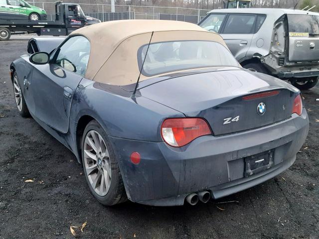 4USBU53537LW92971 - 2007 BMW Z4 3.0SI BLUE photo 3