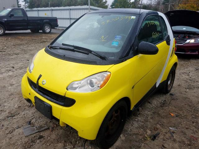 WMEEJ31X18K151673 - 2008 SMART FORTWO YELLOW photo 2