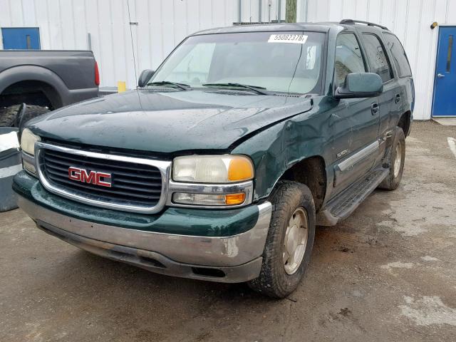 1GKEC13V73R216586 - 2003 GMC YUKON GREEN photo 2