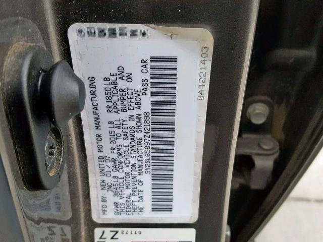 5Y2SL65897Z421898 - 2007 PONTIAC VIBE GRAY photo 10