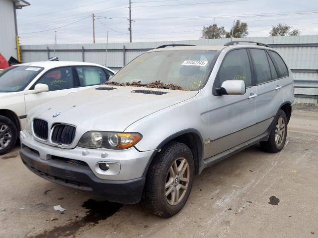 5UXFA13595LY11904 - 2005 BMW X5 3.0I SILVER photo 2