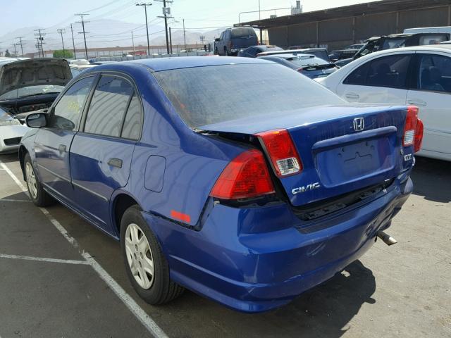 1HGES16344L013279 - 2004 HONDA CIVIC DX V BLUE photo 3