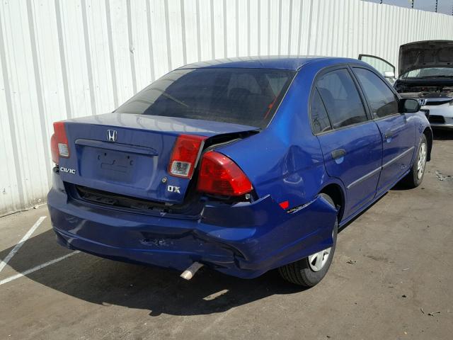 1HGES16344L013279 - 2004 HONDA CIVIC DX V BLUE photo 4