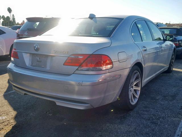 WBAHL83506DT04668 - 2006 BMW 750 I SILVER photo 4